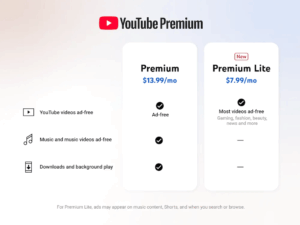 Read more about the article グーグル、韓国でYouTube Musicをバンドルしない低価格プラン 「YouTube Premium Lite」導入を検討