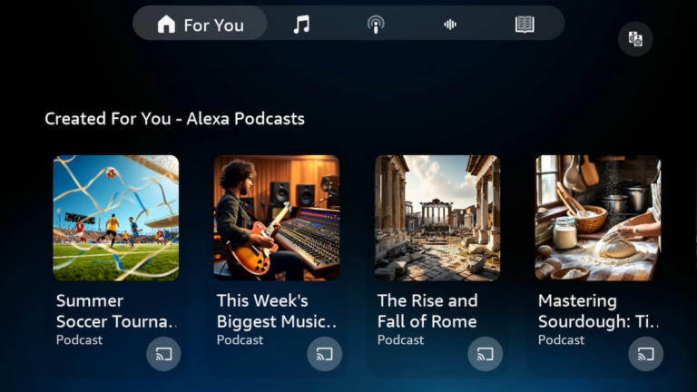 Amazon、ユーザーが選ぶトピックをAIがポッドキャスト番組化する新機能「Alexa Podcasts」開始